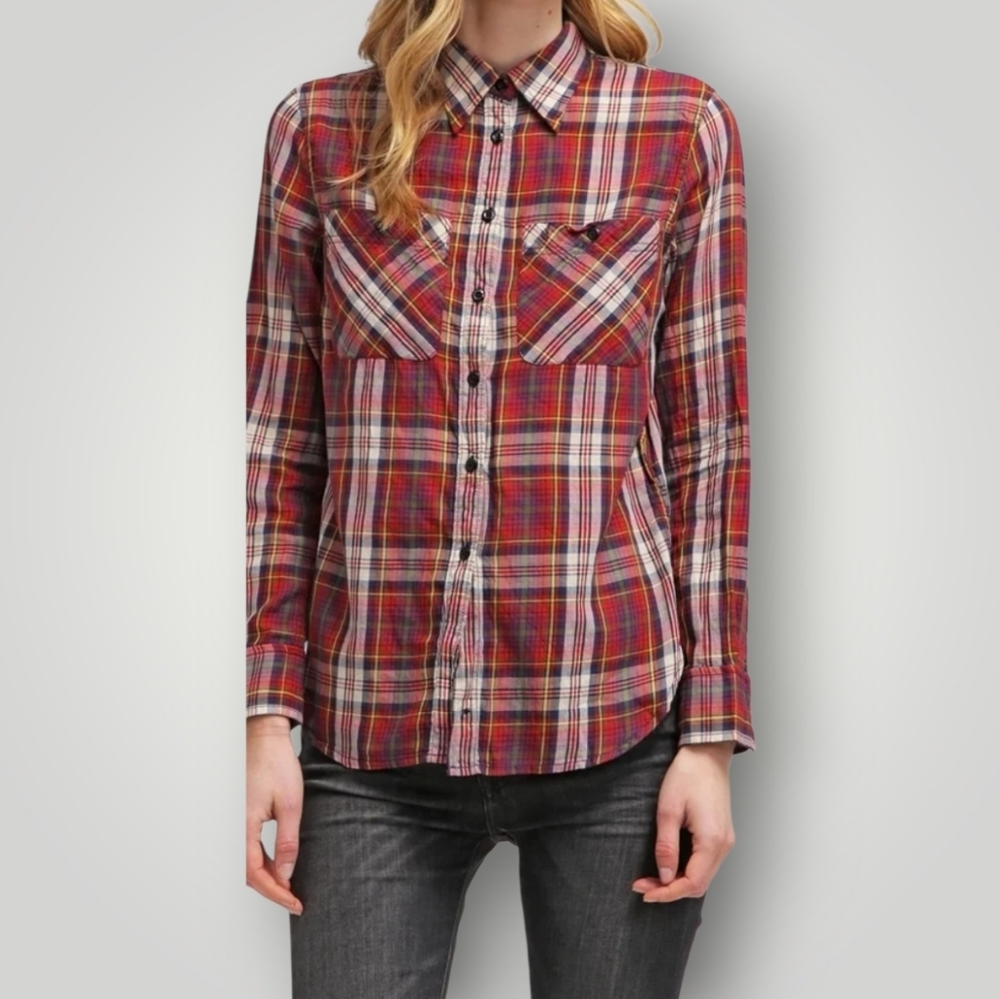 Denim & Supply Ralph Lauren Plaid Flannel Shirt Medium‎ Utility  Grunge Women